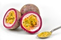 Passion-fruit shot  in the studio. Royalty Free Stock Photo