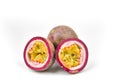 Passion-fruit shot  in the studio. Royalty Free Stock Photo