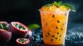Passion Fruit Drink with Fresh Fruit Royalty Free Stock Photo