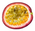 Passion fruit. Half isolated on white Royalty Free Stock Photo