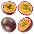 Passion fruit isolated on white. Collection Royalty Free Stock Photo