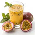 Passion Fruit Juice Isolated on White Background Royalty Free Stock Photo