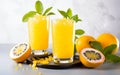 Passion Fruit Juice White Background Royalty Free Stock Photo