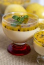 Passion fruit mousse served in bowl