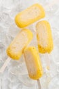 Passion fruit popsicle yummy fresh summer fruit sweet dessert still life Royalty Free Stock Photo