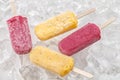 Passion fruit red grapes popsicle yummy fresh summer fruit sweet dessert