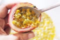 Tropical fruit passion fruit for making dessert Or sour drinks give refreshing feeling Royalty Free Stock Photo