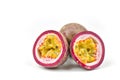 Passion-fruit shot  in the studio. Royalty Free Stock Photo