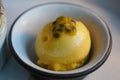 Passion Fruit Sorbet served Royalty Free Stock Photo