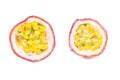 Passion fruit on white background