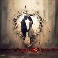 Passion and Pain: Digital Art Depicting Intense Love. Generative AI