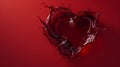 Passion Red: Heart Made of Red Wine, Unique Valentine\'s Day Wishes on an Intense Red Background.