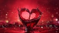 Passion Red: Heart Made of Red Wine, Unique Valentine\'s Day Wishes on an Intense Red Background.