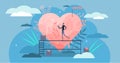 Passion vector illustration. Flat tiny hobby love feeling persons concept.