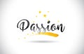 Passion Word Vector Text with Golden Stars Trail and Handwritten