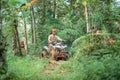 asian man enjoy the atv ride at atv arena spend his holiday Royalty Free Stock Photo