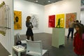 Passionate collectors and emerging artists meet at the international contemporary art fair `Artissima` wearing mandatory face mask