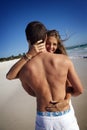 Passionate couple on beach