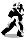 Passionate couple dancing tango