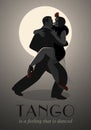 Passionate couple dancing tango Royalty Free Stock Photo