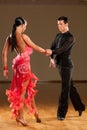 Passionate dancers dancing rumba Royalty Free Stock Photo