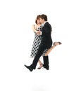 Passionate dancing couple on white background Royalty Free Stock Photo