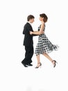 Passionate dancing couple on white background Royalty Free Stock Photo