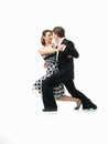 Passionate dancing couple on white background Royalty Free Stock Photo