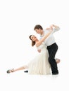 Passionate dancing couple on white background Royalty Free Stock Photo