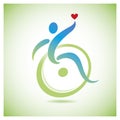 Passionate Disability People Support Logo. Wheel Chair Logo Illustration