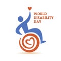 Passionate Disability People Support Logo. Wheel Chair Logo Illustration