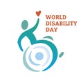 Passionate Disability People Support Logo. Wheel Chair Logo Illustration