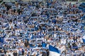 Passionate football fans in Norrkoping, Sweden