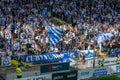 Passionate football fans in Norrkoping, Sweden