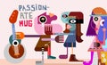 Passionate Hug vector illustration