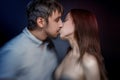 Passionate kiss by male and female Royalty Free Stock Photo