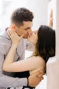 Passionate kiss of a young beautiful couple Royalty Free Stock Photo