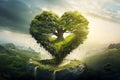 Passionate Love nature heart. Generate Ai