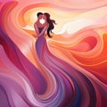 Passionate Love: A Vibrant Abstract Symbol of Romance