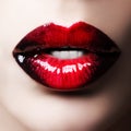 Passionate red lips Royalty Free Stock Photo