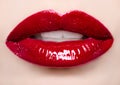 Passionate red lips