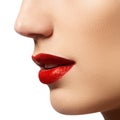 Passionate red lips, macro photography Royalty Free Stock Photo