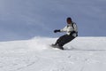 Passionate Snowboarding Man Drifting