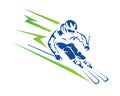 Passionate Winter Sports High Speed Downhill Ski Player Athlete Logo