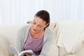 Passionate woman reading a fiction Royalty Free Stock Photo