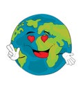 Passionate World globe cartoon