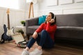 Excited woman feeling the music Royalty Free Stock Photo