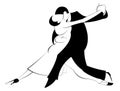 Passionately dancing man and woman