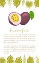 Passionfruit with Leaf Exotic Juicy Fruit Poster