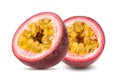 Fresh passionfruits isolated on white background. Full depth of field Royalty Free Stock Photo